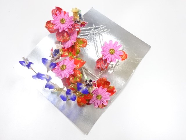 JAPANESE KIMONO / ANTIQUE TSUMAMI ZAIKU FLUTTERING HAIR ACCESSORY SET